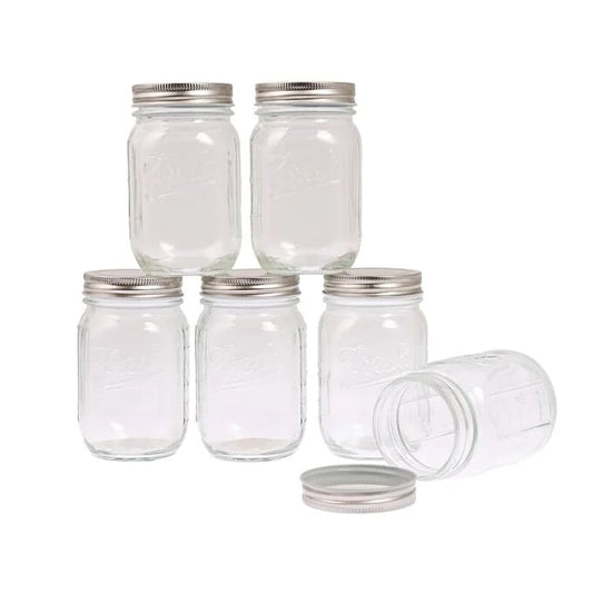 1/2 Quart (490ml) Grain Spawn Jar with Filter Patch and Injection Port