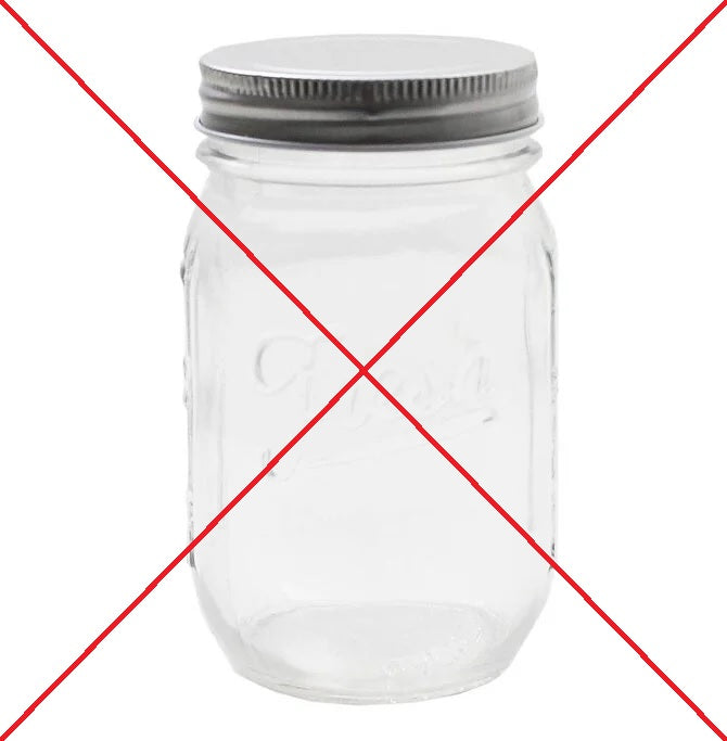 1/2 Quart (490ml) Grain Spawn Jar with Filter Patch and Injection Port