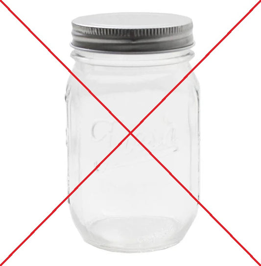 1/2 Quart (490ml) Grain Spawn Jar with Filter Patch and Injection Port